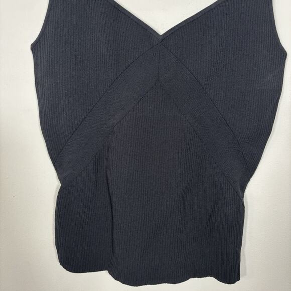 Rag & Bone Asher Tank Top XL Black Ribbed Knit Stretch NWOT VNeck - Picture 4 of 7